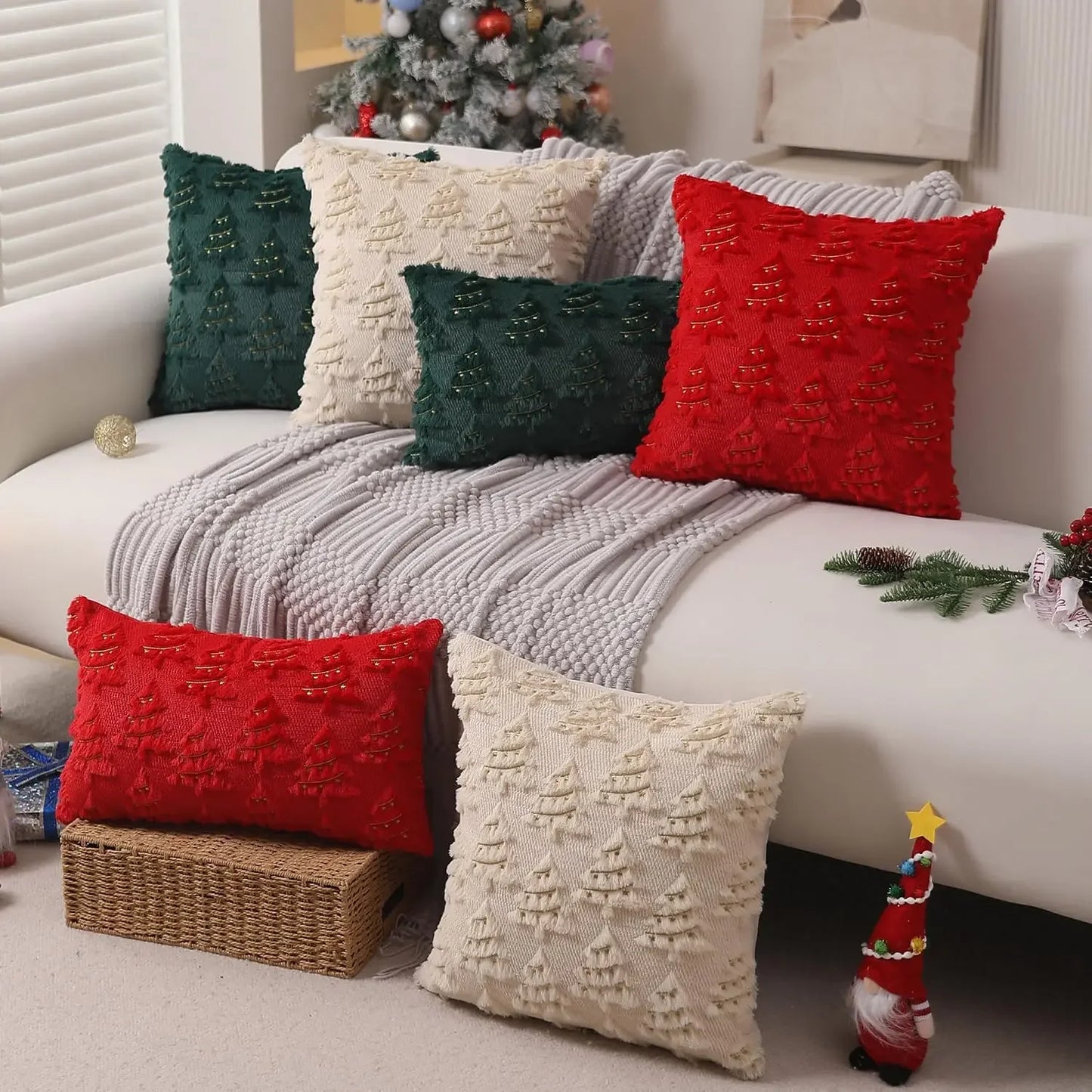 2025 New Spring Decorative Throw Pillow Covers Corduroy Boho Windmill Textured Cushion Cover 45x45CM Pillowcases Home Decor Pi-Mart