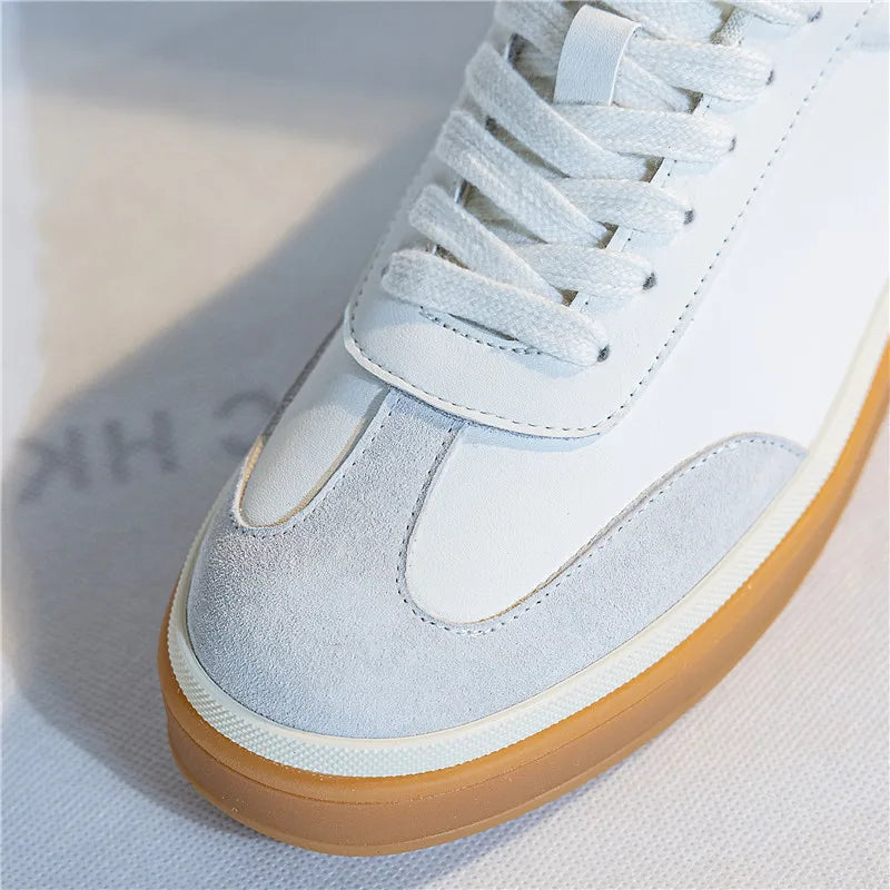 MORAZORA 2026 New Genuine Leather Shoes Women Sneakers Lace Up Spring Summer Fashion Platform Flats Ladies Casual Shoes Pi-Mart