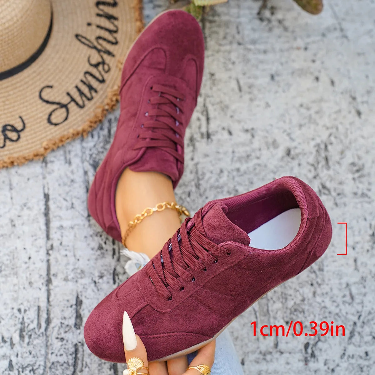 Women's Casual Flat-soled Non-slip Wear-resistant Sport Shoes Spring Autumn Round-toe Soft and Comfortable Women Single Shoes Pi-Mart