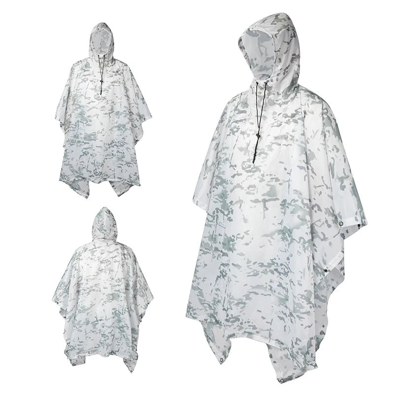 Man Military Impermeable Zipper Camo Raincoat Waterproof Rain Coat Men Raincoat Women Awning The Rain Motorcycle Rain Poncho Pi-Mart
