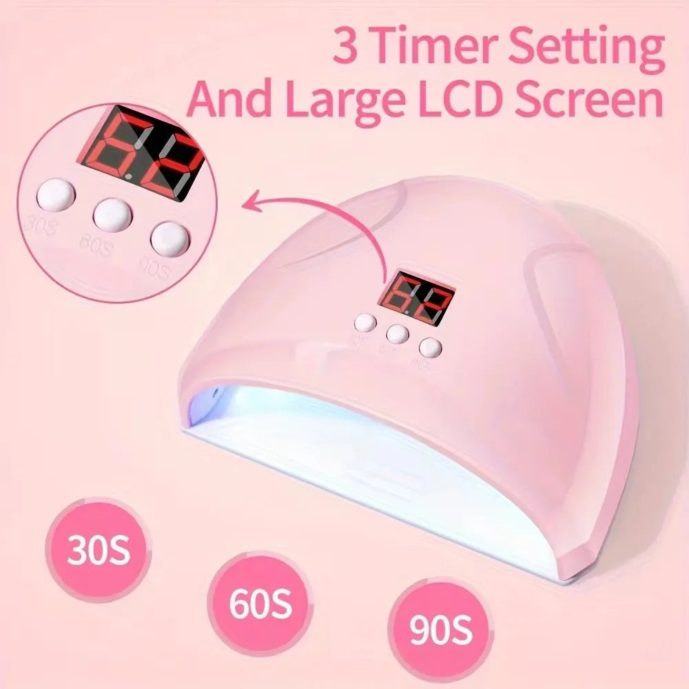LINMANDA Manicure Set USB Electric Nail Drill Polish File Kit With LED Lamp Handheld Pen Sander Polishing Block Manicure Tools Tri Light Beauty