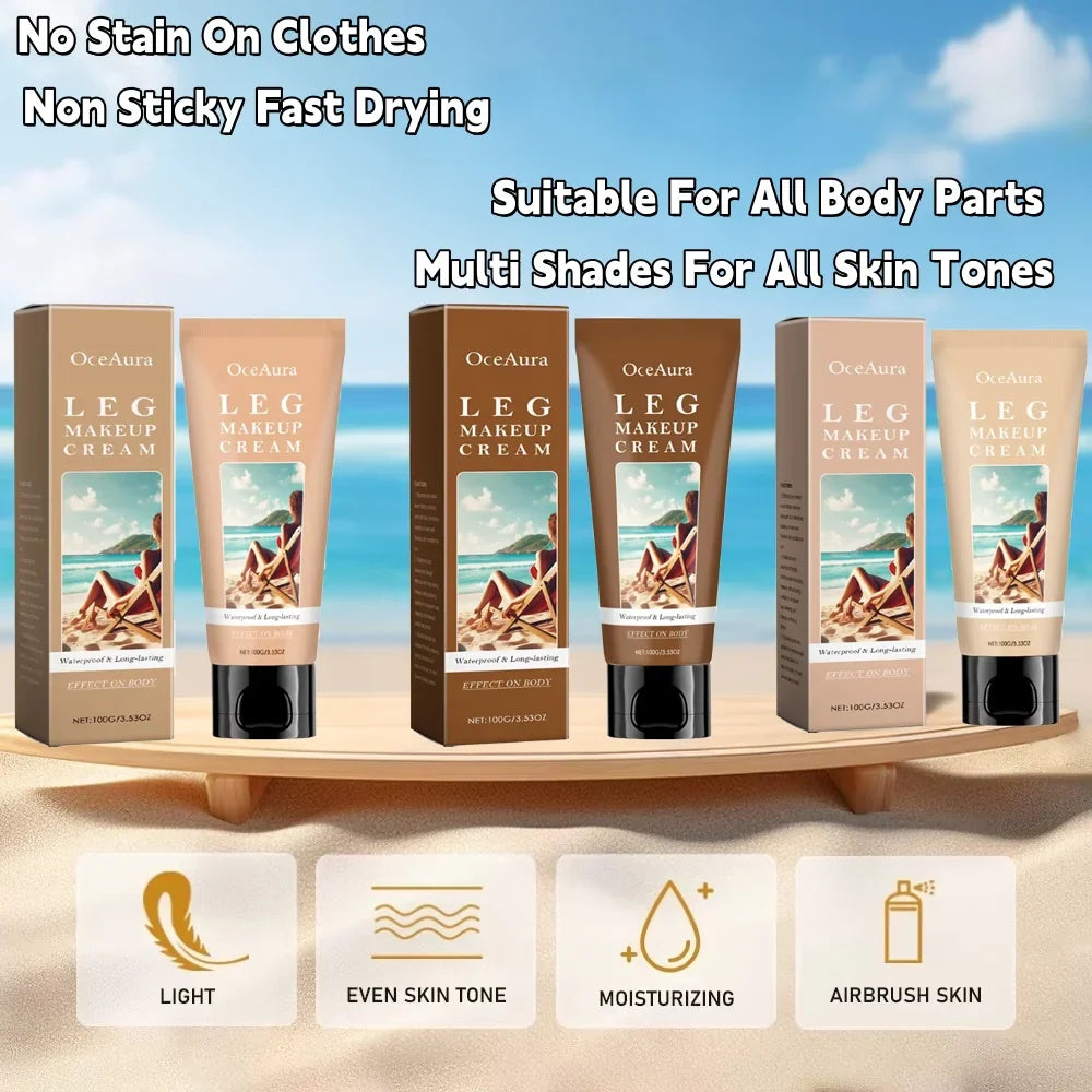 Instant Body Bronzer Foundation Makeup Cream Sun-Kissed Glow Bronzing Tint with Hyaluronic Acid Blurring Body Luminizer 100ml LadyShow.Store
