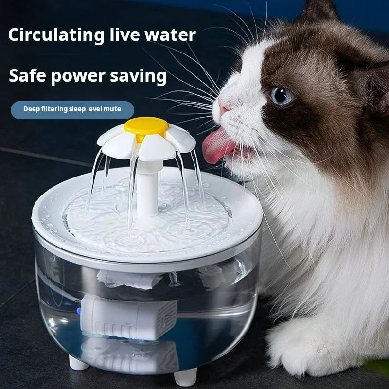USB Electric Mute 1.2L Pet Water Fountain Automatic Cat Drink Bowl Filter Pet Drinking Dispenser Drinker For Cats Water Filter Pi-Mart