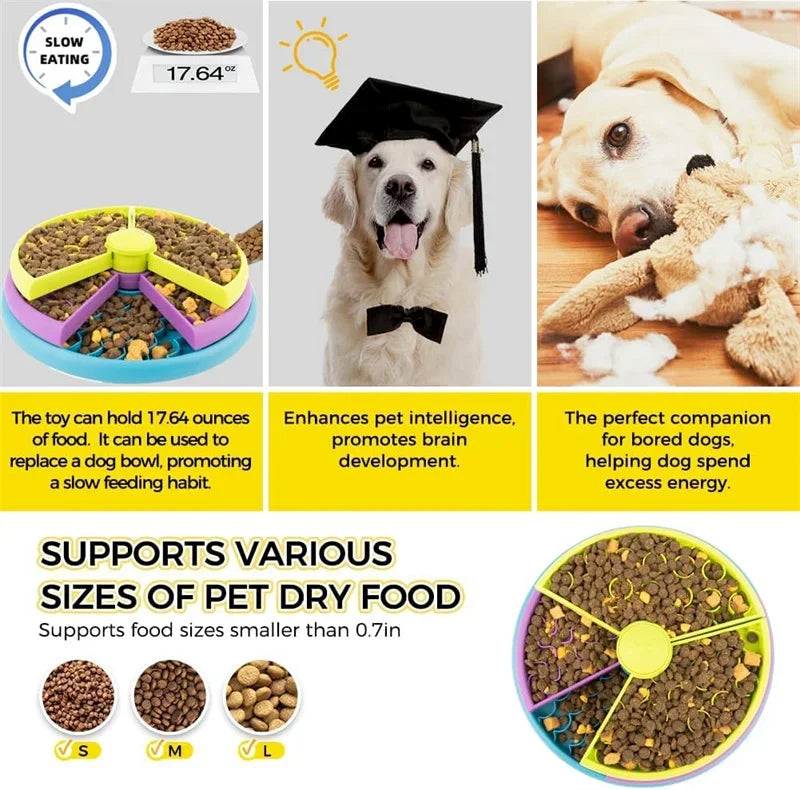 Dog Puzzle Slow Feeder Interactive Dog Puzzle Game 3 Layers Detachable Slow Eating Dog Bowl Anti-anxiety Dog Feeder Bowl Pi-Mart