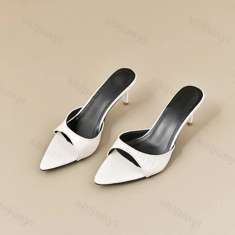 Women's High Heels Summer Slippers Women Sandals Fashion Classic Pointy Open Toe Stiletto Heels Sexy 2025 High-heeled Slippers LadyShow.Store