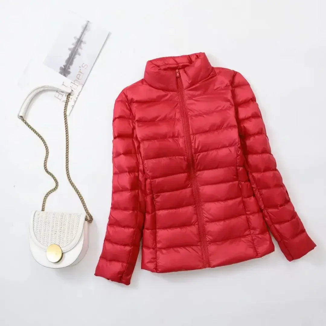 Plus Size down Jacket Female Short Ultra Lightweight Packable Puffer Coats Women Fashion 15 Colors Warm Slim Fit Parkas 7XL LadyShow.Store