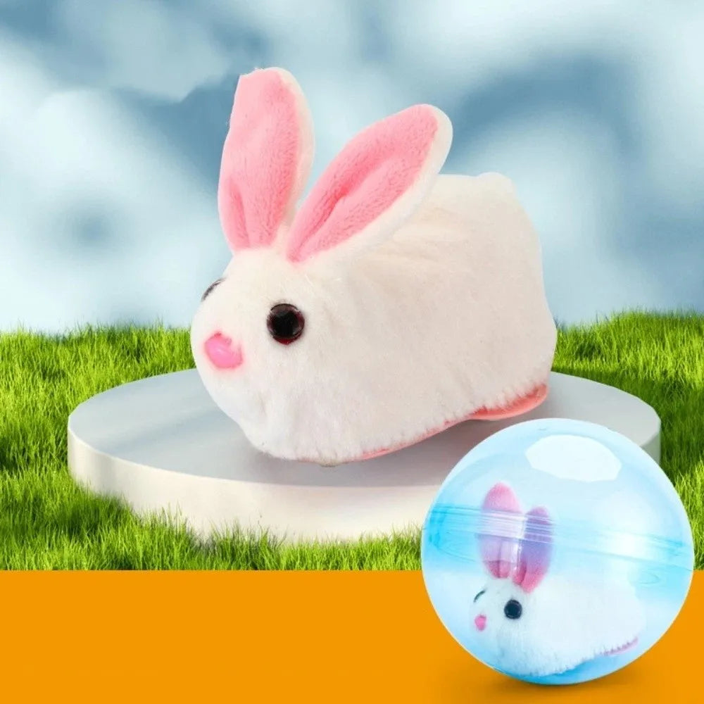 Transparent Cat Chasing Ball Built-in Plush Animal Plastic Interactive Cat Toy Realistic Rabbit Hamster Chasing Ball Pi-Mart