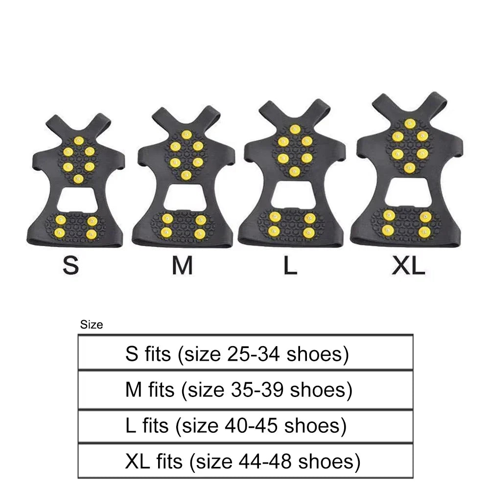 Outdoor snow claw shoe covers for men and women 10 teeth rock climbing crampons non-slip climbing cleats Hiking accessories LadyShow.Store