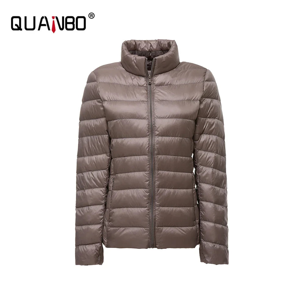 Women Spring Jacket Fashion Short Ultra Lightweight Packable Puffer Coats 15 Colors Female Down Warm Korean Slim Fit Parkas 5XL LadyShow.Store