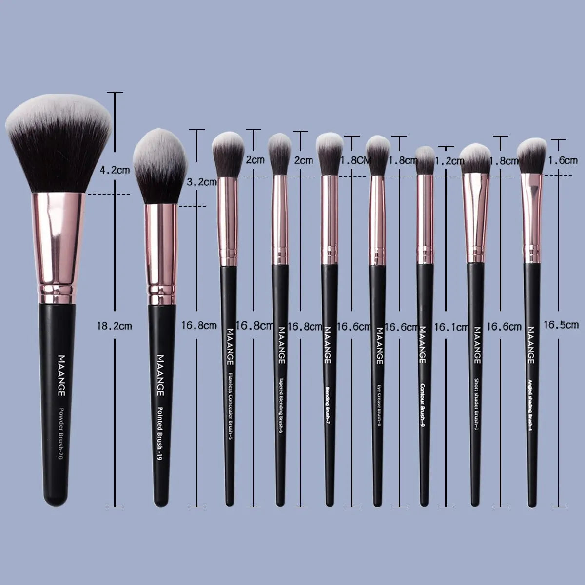 Maange 20Pcs Makeup Brushes with Box Professional Cosmetic Powder Eye Shadow Foundation Blush Blending Beauty Tool For Women Tri Light Beauty