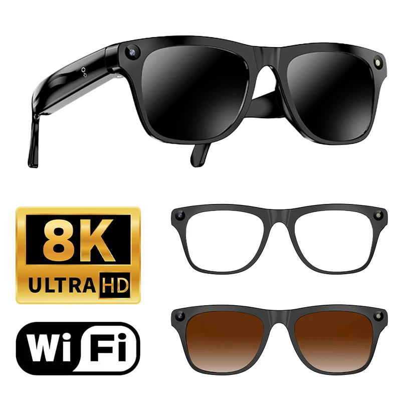 Lenovo Upgrade Smart AI Glasses 800W HD 8K Shooting Camera Photo Video Voice Call Translation Bluetooth AI Motorcycle Glasses Pi-Mart