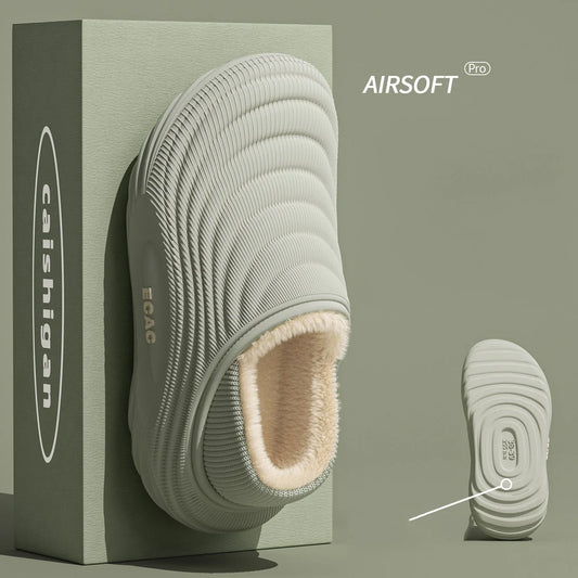 Baotou waterproof cotton slippers, home cotton shoes, winter warm and non slip couple cotton slippers LadyShow.Store