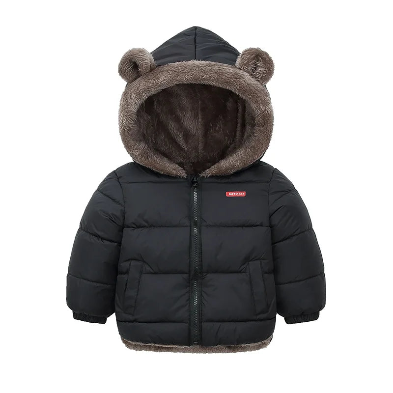 Baby Boys Girls Jacket Hooded Cotton Outerwear Children's Thick Fleece Coat Cashmere Padded Jackets Winter Boys Girls Warm Coats LadyShow.Store