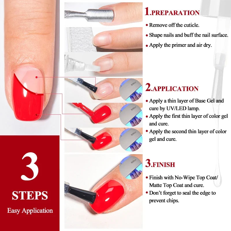 MEET ACROSS 7ml Base Top Coat Gel Polish Soak Off Semi Permanent UV Gel Nail Art Varnish Base Gel Top Coat Gel Varnish Manicure Tri Light Beauty