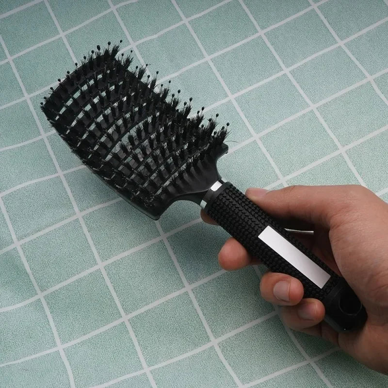 Hair Brush Exfoliating Hair Brush Bristle Women's Wet Curly Hair Comb Salon Hair Styling Tool，Special for Real Hair Wigs Pi-Mart