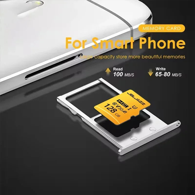 High Speed Micro TF SD Card 128GB 256GB Class 10 U3 V30 Up to 100MB/s for Camera Drone Driving Recorder Waterproof Memory Card Pi-Mart