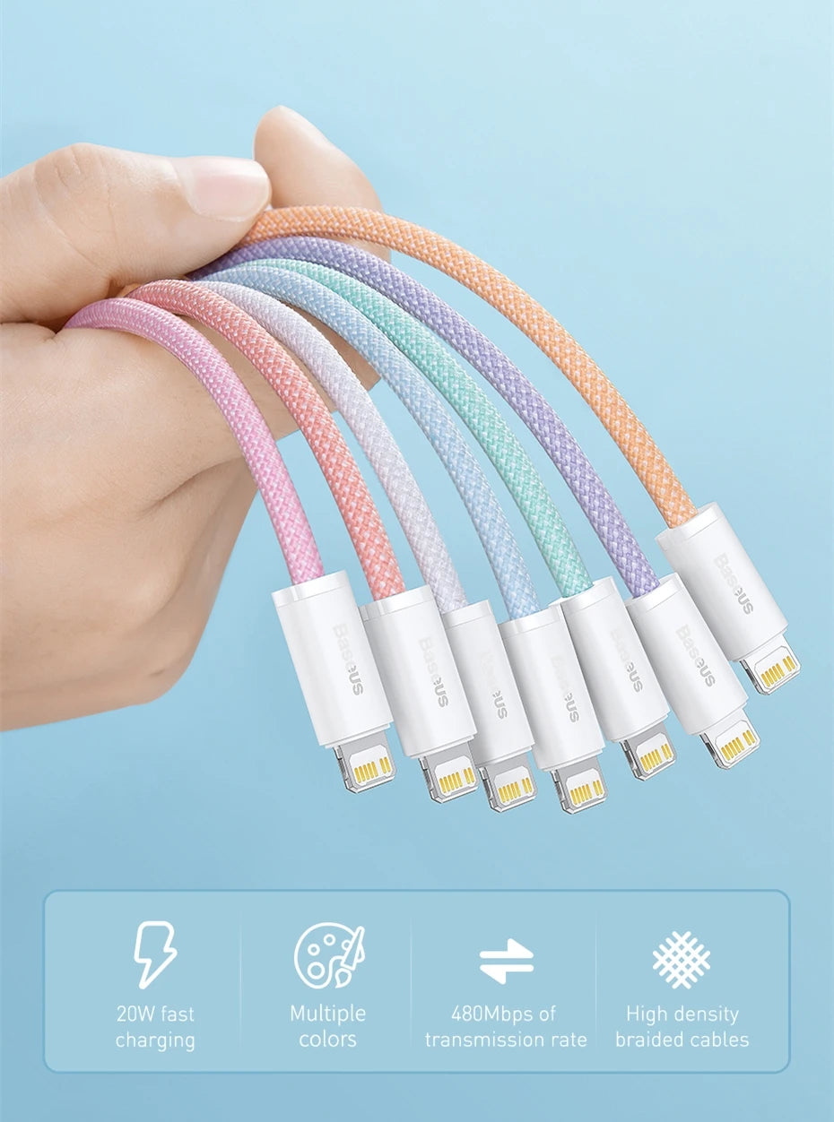 Baseus USB C Cable For IPhone 14 13 12 11 Pro Max Xs Plus 20W 30W Fast Charging Cable Type C Data Wire For ipad Macbook Pi-Mart