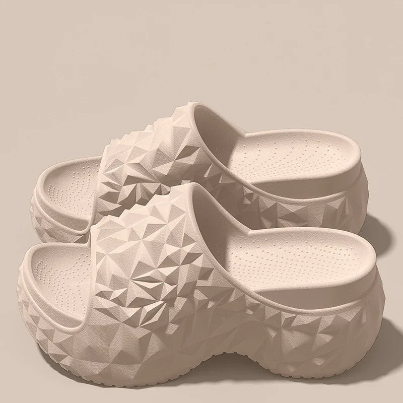 Women's Chunky Platform Slippers Summer Comfort Soft Thick Bottom Slides Woman for Sandals New Open Toe Non-slip Beach Shoes LadyShow.Store