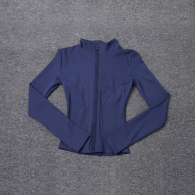 Women Sport Jacket Long Sleeve Shirt Workout Coat Gym Training Clothing Yoga Sportswear LadyShow.Store
