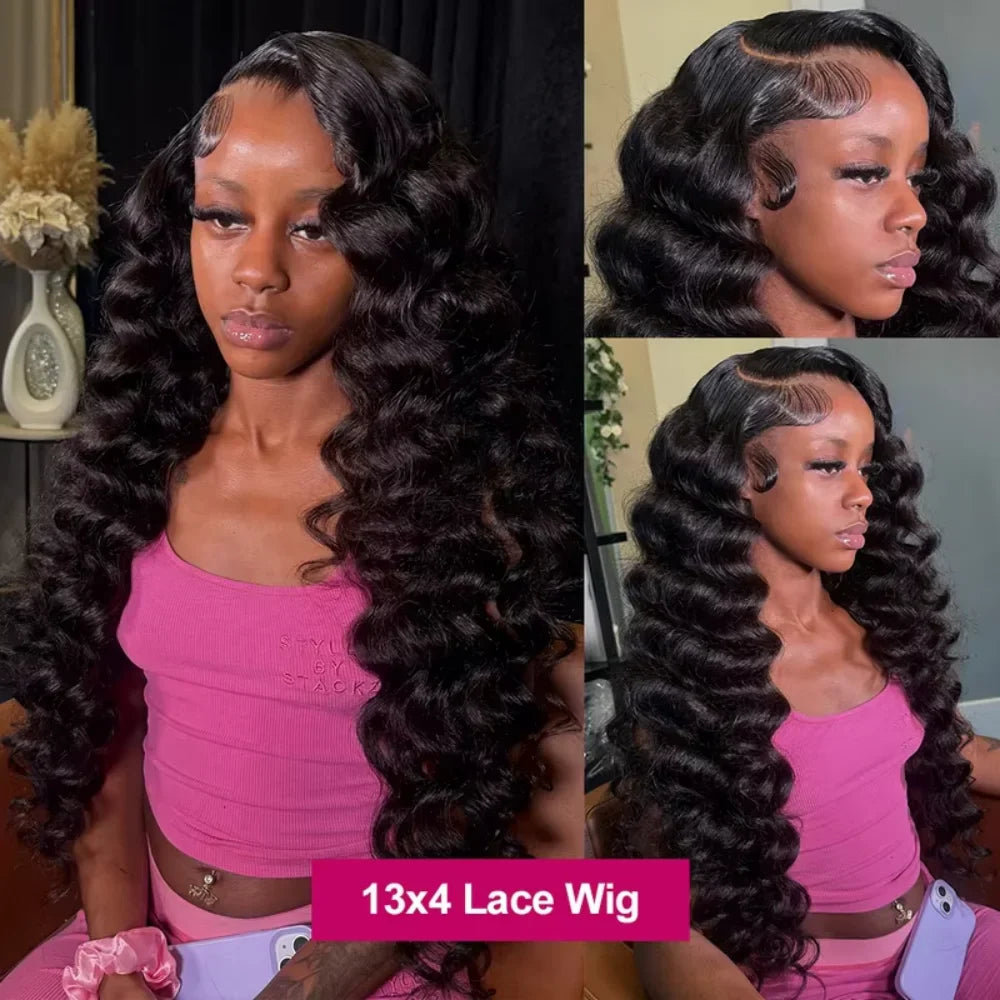 Loose Deep 13x6 Lace Front Human Hair Wig 30 40 Inches Brazilian Water Deep Wave 13x4 HD Lace Frontal Wig Curly Wigs For Women LadyShow.Store