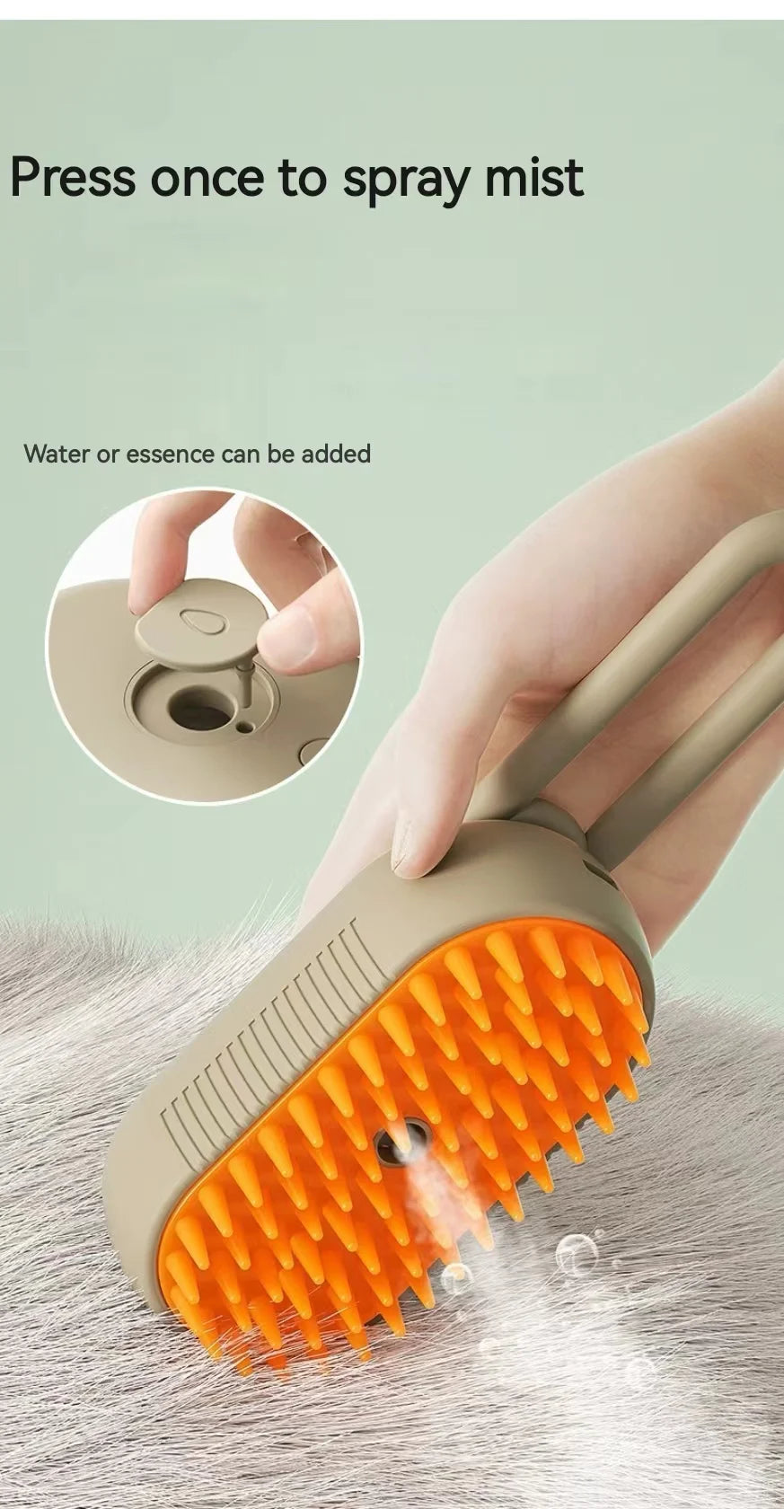 3-in-1 Dog Hair Brush Cat Hair Brush Electric Pet Cleaning Brush Steam Spray Brush Massage Hair Removal Comb Anti Flying Brush Pi-Mart