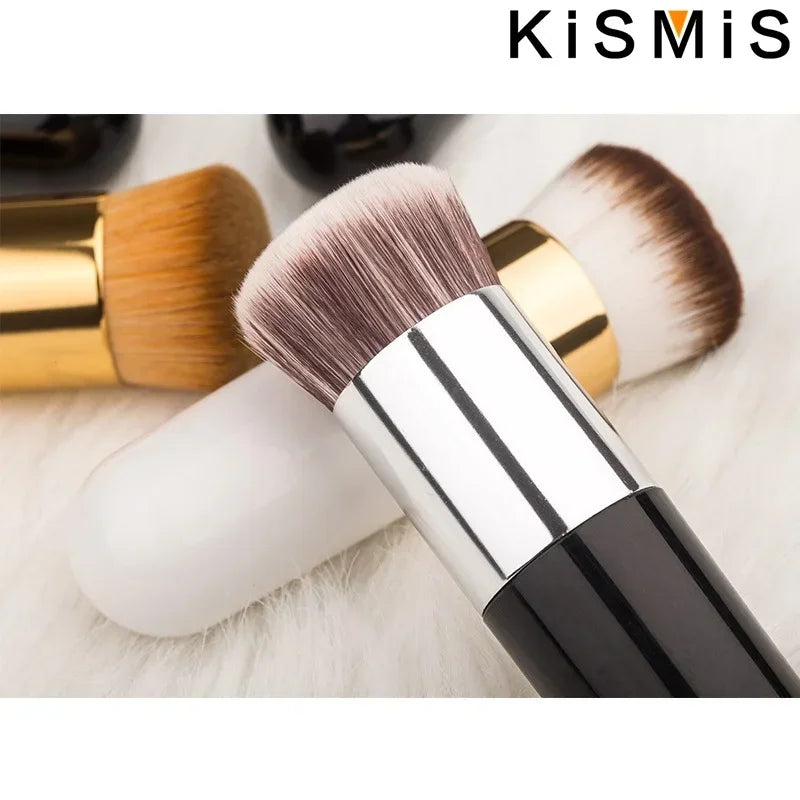 Professional Flat Cream Makeup Brushes Set Face Cheek Contour Blusher Foundation Brush Makeup Tools Flawless Application Tri Light Beauty