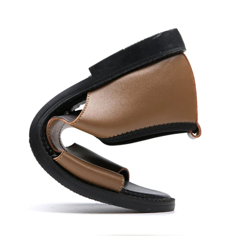 Brand Man Sandals Designer Fashion Leather Casual for Men Summer Comfortable Beach Slippers Outdoor Non-slip Men Sandalias 2026 Pi-Mart