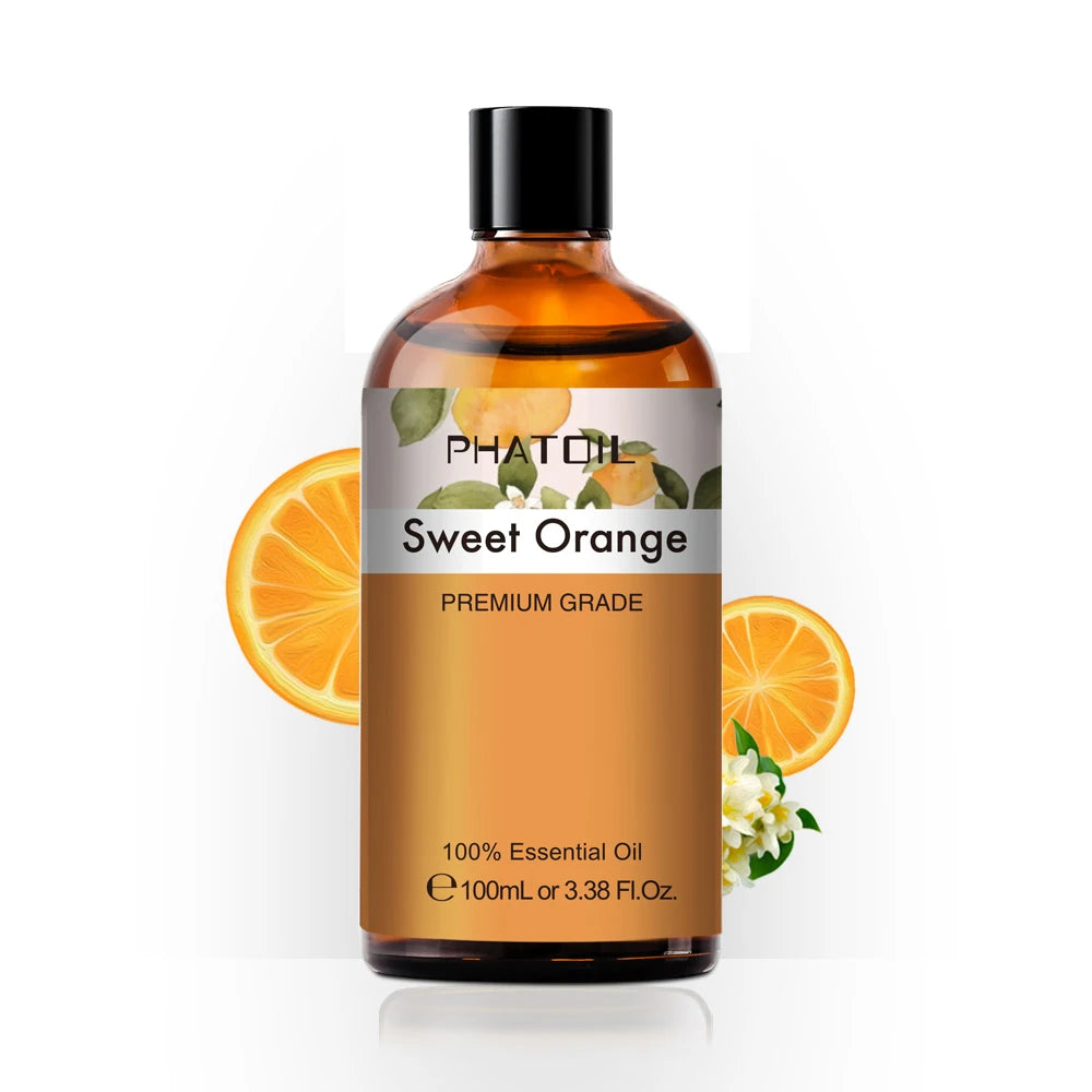 100ML Pure Natural Essential Oils Diffuser for Skin Care Rose Orange Lemon Lavender Rose Geranium Chamomile Avocado Aroma Oil Pi-Mart