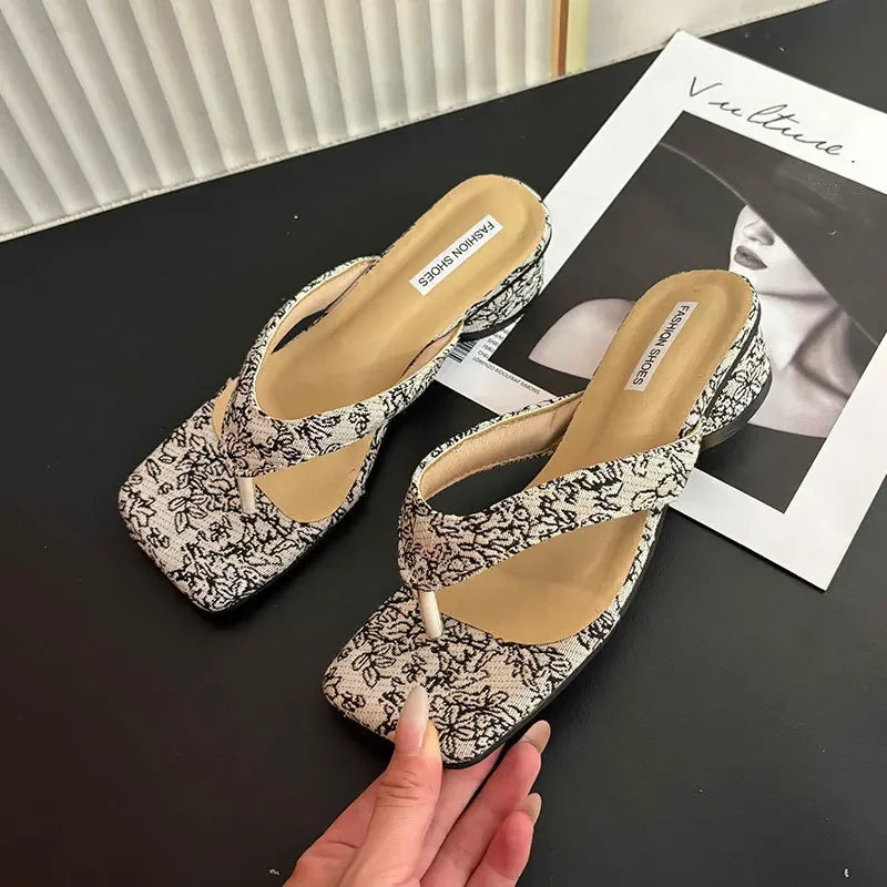 Summer Clip Toe Women Slippes New 2025 Fashion Elegant Wedges Heel Slides Shoes Ladies Casual Outdoor Beach Flip Flops Sandalias LadyShow.Store