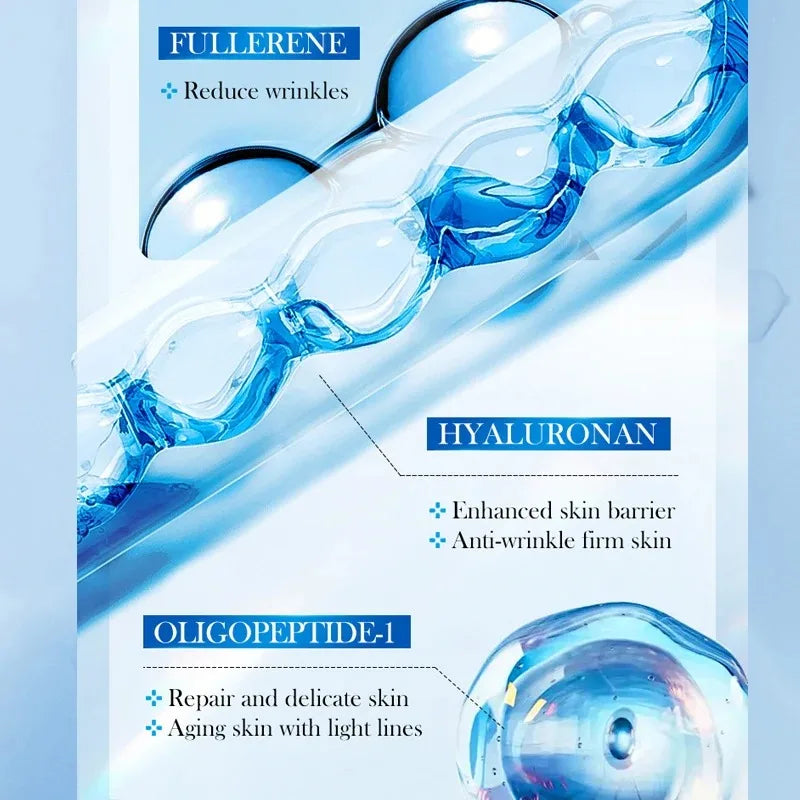 Hyaluronic Acid Face Serum Anti-Aging Deep Nourishment Fullerene Collagen Wrinkle Essence Whitening Lifting Skin Care Pi-Mart