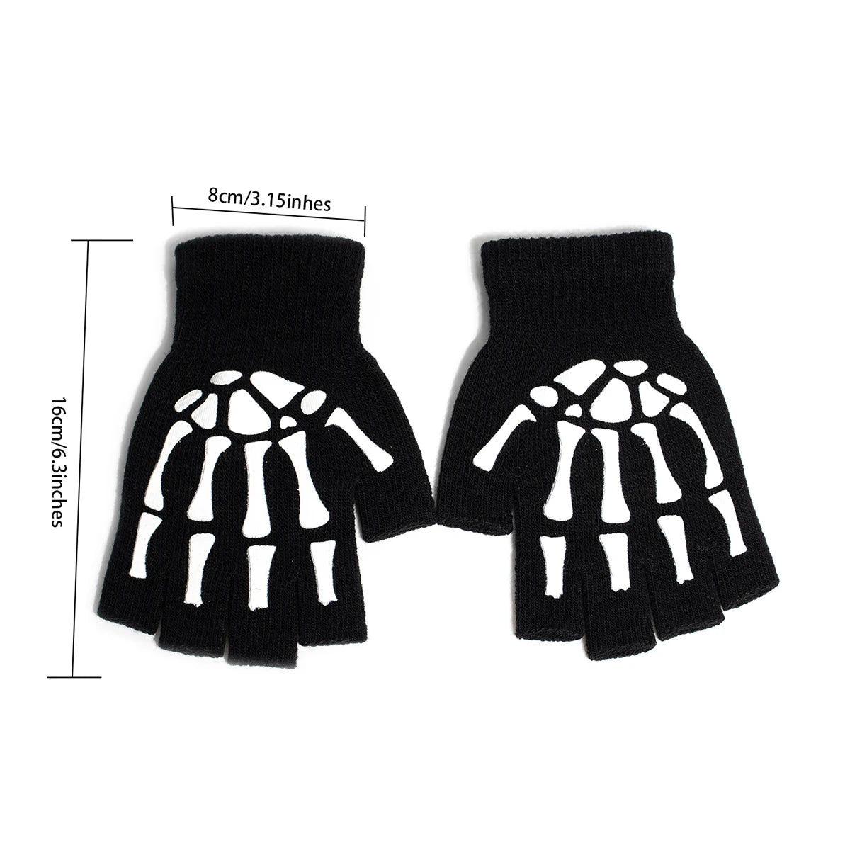 Unisex Knitted Gloves Half/Full Finger Autumn Winter Gloves Halloween Decorative Gloves Pi-Mart