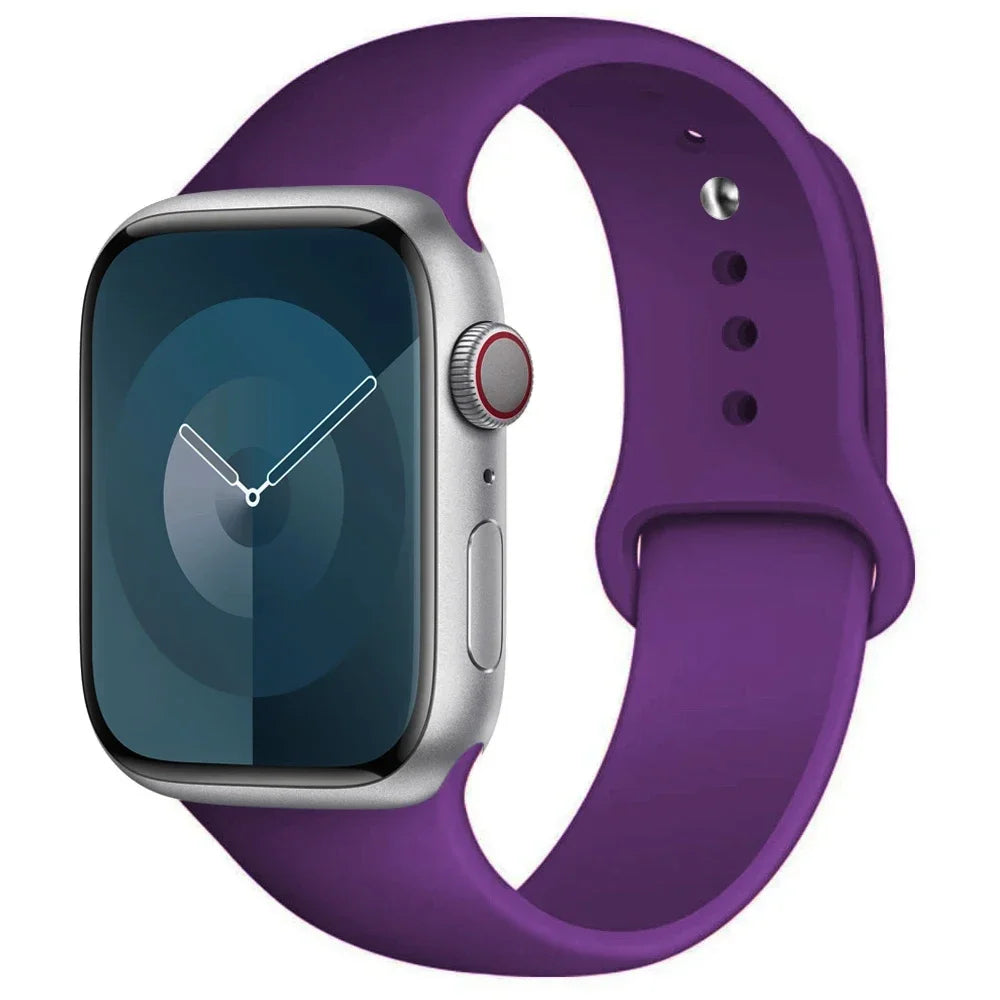 Silicone Band For Apple Watch strap 44mm 45mm 40mm 41mm 42-38mm 45 mm sport bracelet iwatch series 8 7 6 5 4 3 SE 9 Ultra 2 49mm LadyShow.Store