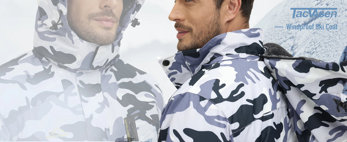 TACVASEN Fleece Lining Mountain Jackets Mens Hiking Jackets Outdoor Removable Hooded Coats Ski Snowboard Parka Winter Outwear Pi-Mart