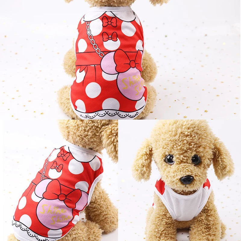 Pet Dog Clothes Cartoon Clothing Puppy Dogs Soft Vests Summer Shirt Casual T-Shirt for Small Pet Supplies Pi-Mart