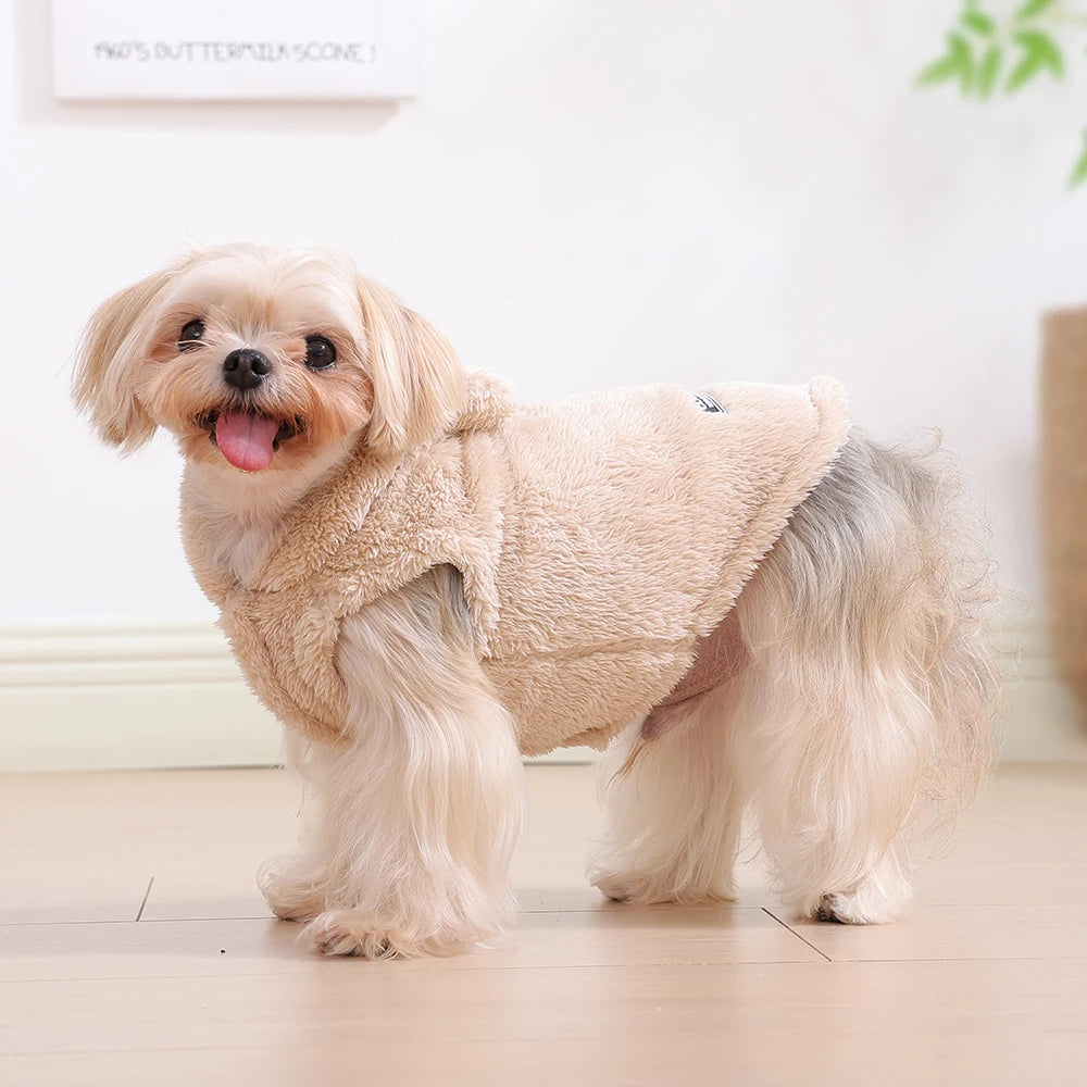 Soft Fleece Pet Dog Clothes Cute Hoodie Coat For Small Medium Dogs Cats Autumn Winter Puppy Hooded Jacket Sweater Pug Apparel Pi-Mart