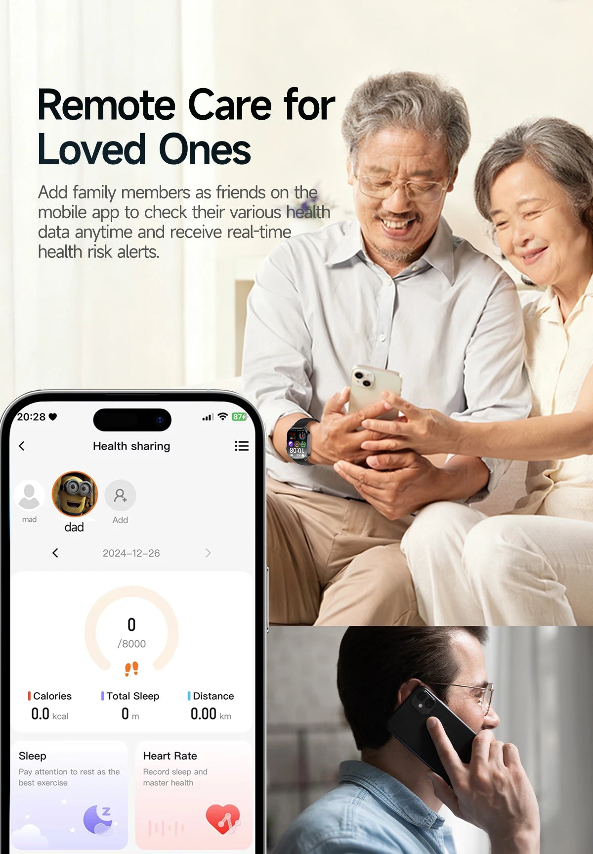 New Men Accurate Health Diagnosis ECG Smart Watch Blood Pressure Blood Oxygen Blood Fat Uric Acid Temp Bluetooth call Smartwatch Pi-Mart