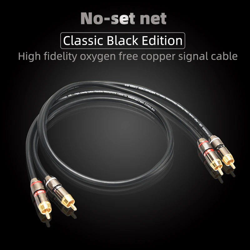 Hi-Fi Fine RCA Cable High Quality 4N OFC HIFI 2RCA-2RCA Male to Male Audio Cable Main Core Independent Shielding One Pair Pi-Mart