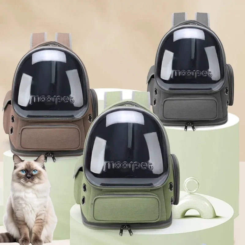Pet Cat Carrier Bag Outdoor Travel Backpack for Cats Small Dogs Breathable Cat Carrying Bag Pet Supplies Transparent Pi-Mart