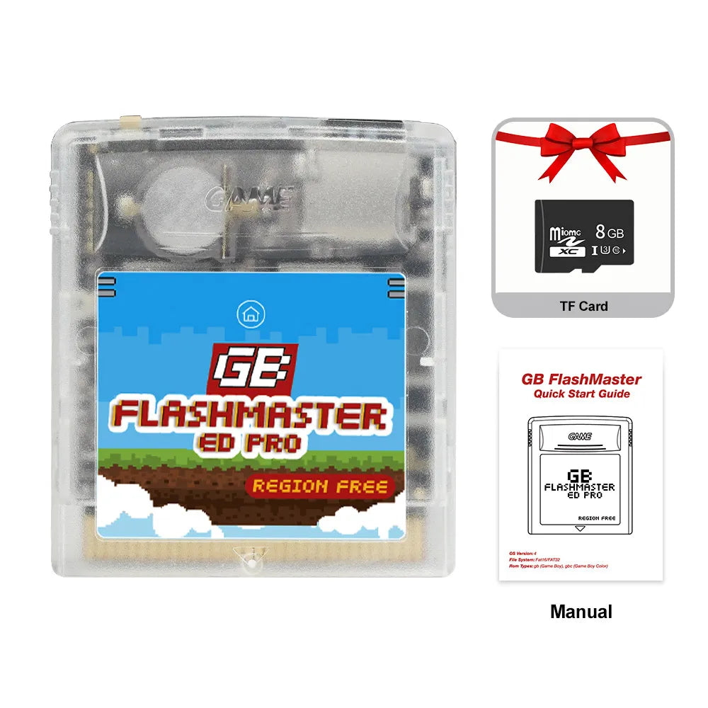 2500 in 1 OS V4 GB Pro Flashmaster Cartridge Game Card For Gameboy/Gameboy Color/GBA SP Game Consoles With 8GB TF Card Pi-Mart