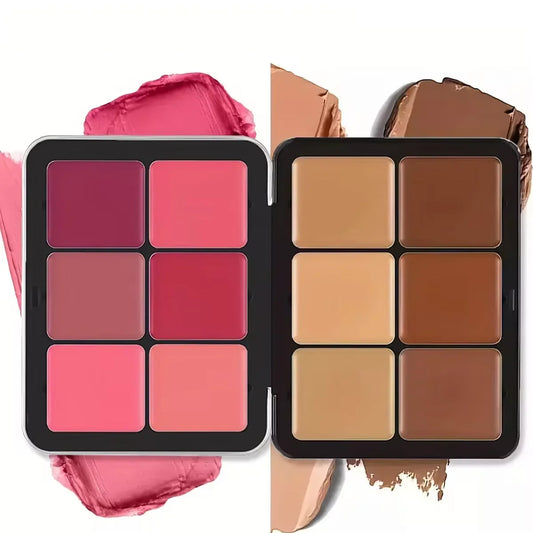 12-color concealer and blush palette Matte and highlight contour makeup rouge palette LadyShow.Store