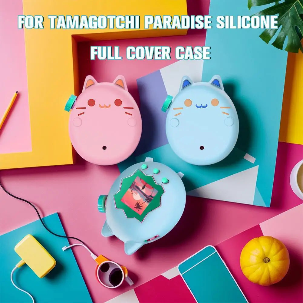For Tamagotchi Paradise Silicone Full Cover Case Non-Slip Liquid Silicone Cute Protective Cover Soft Shell Game Accessories Pi-Mart