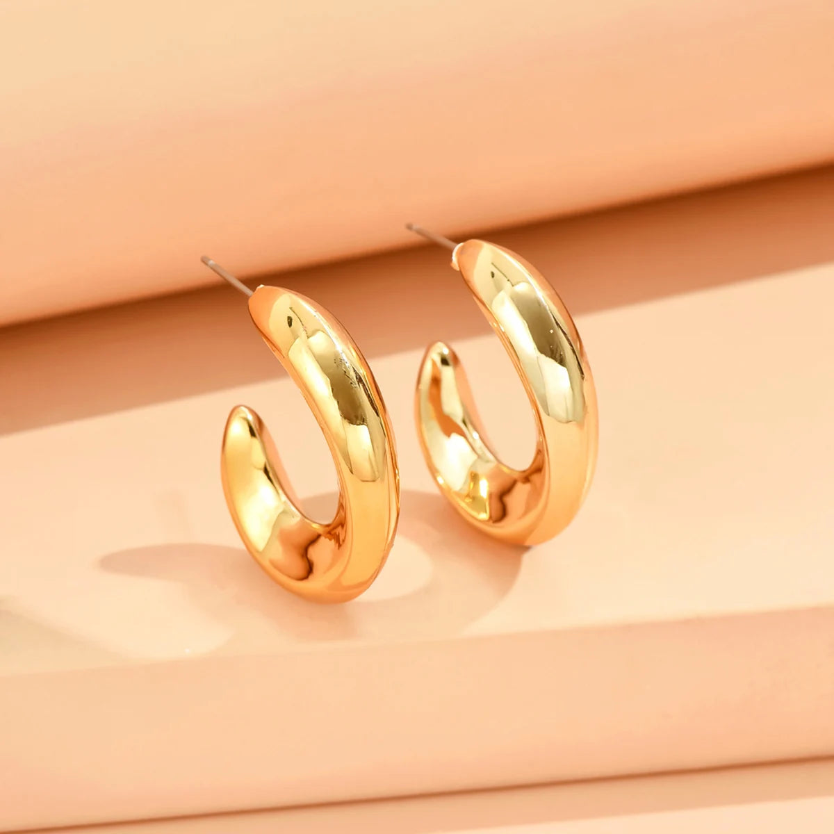 серьги Geometric Irregular Metallic Color Earrings for Women 2024 Minimalist Style Personality Earrings Trendy Jewelry Gift Pi-Mart