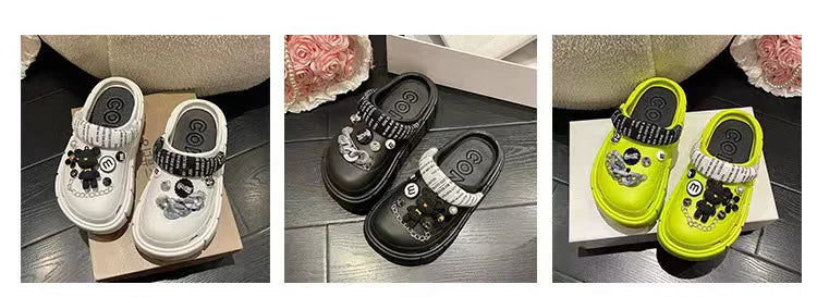 Fashion Charms Clogs New Arrival Thick Sole Outdoor Women Slippers High Quality Summer Beach Sandals For Girls Pi-Mart