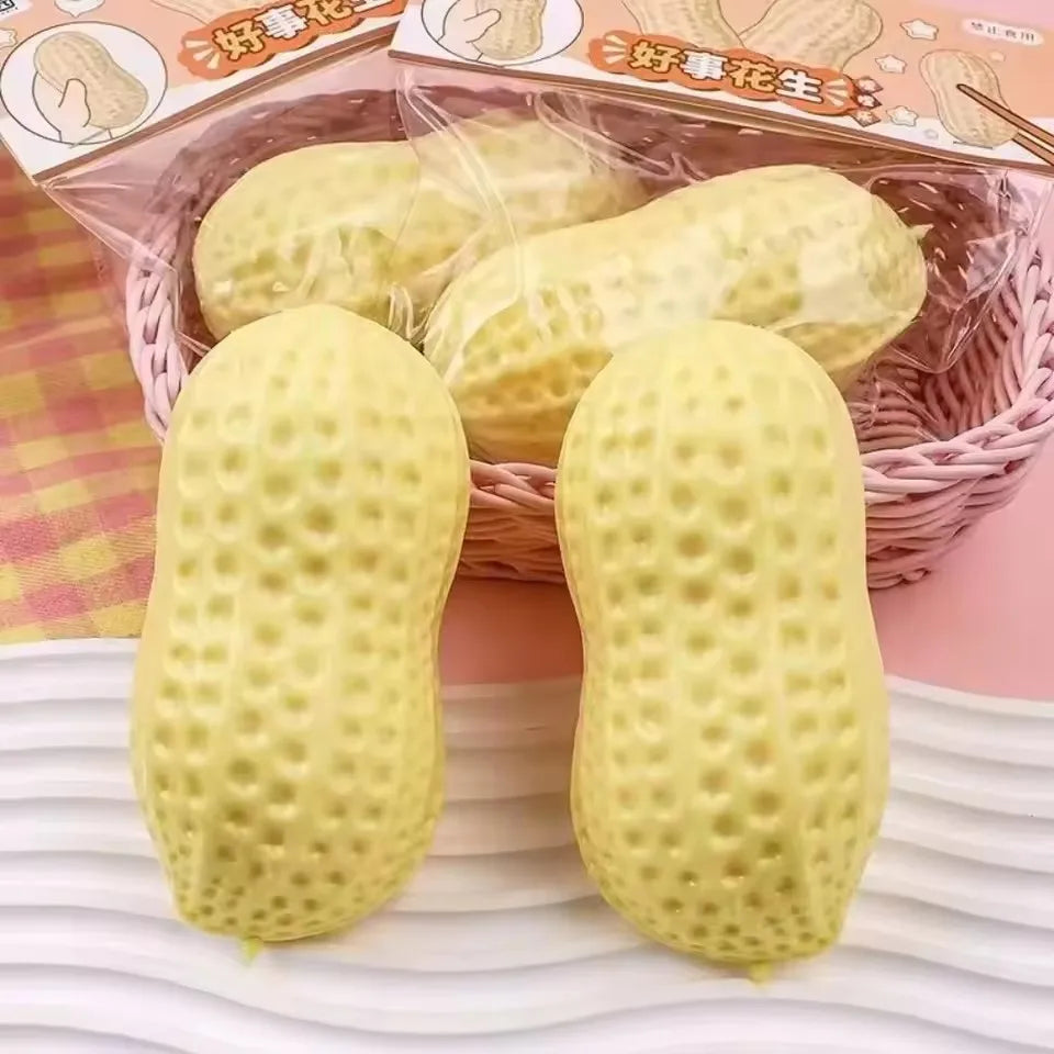 Crunchy Peanut Stress Ball Food-Shaped Squeeze Ball Squishy Toys ASMR Sensory Anti Stress Fidget Toys for Adults Christmas Gift Pi-Mart