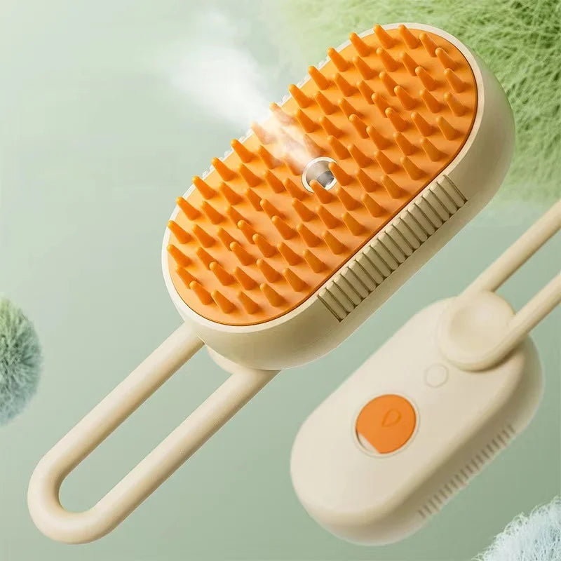 3-in-1 Dog Hair Brush Cat Hair Brush Electric Pet Cleaning Brush Steam Spray Brush Massage Hair Removal Comb Anti Flying Brush Pi-Mart