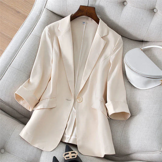 2026 Spring Summer New Temperament Versatile Large Size Women's Small Blazer Coat Loose Elegant FemaleThin  Blazer Jacket 4XL LadyShow.Store