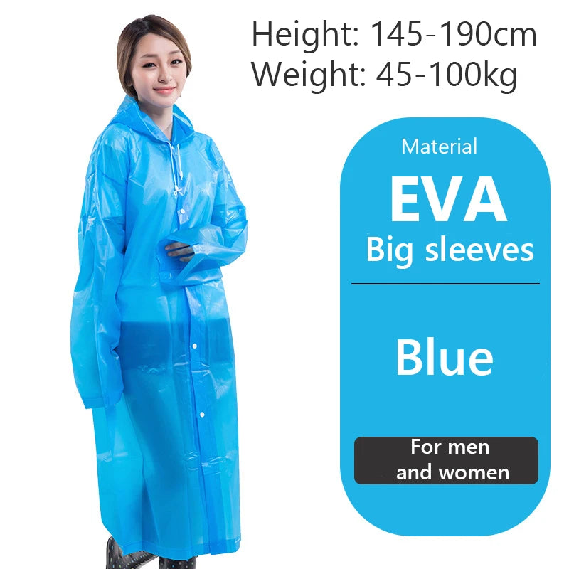 Raincoat Women Men Impermeable Thickened Waterproof Raincoat Tourism Outdoor Hiking Rain Poncho Raincoat Hooded Rain Coat Pi-Mart