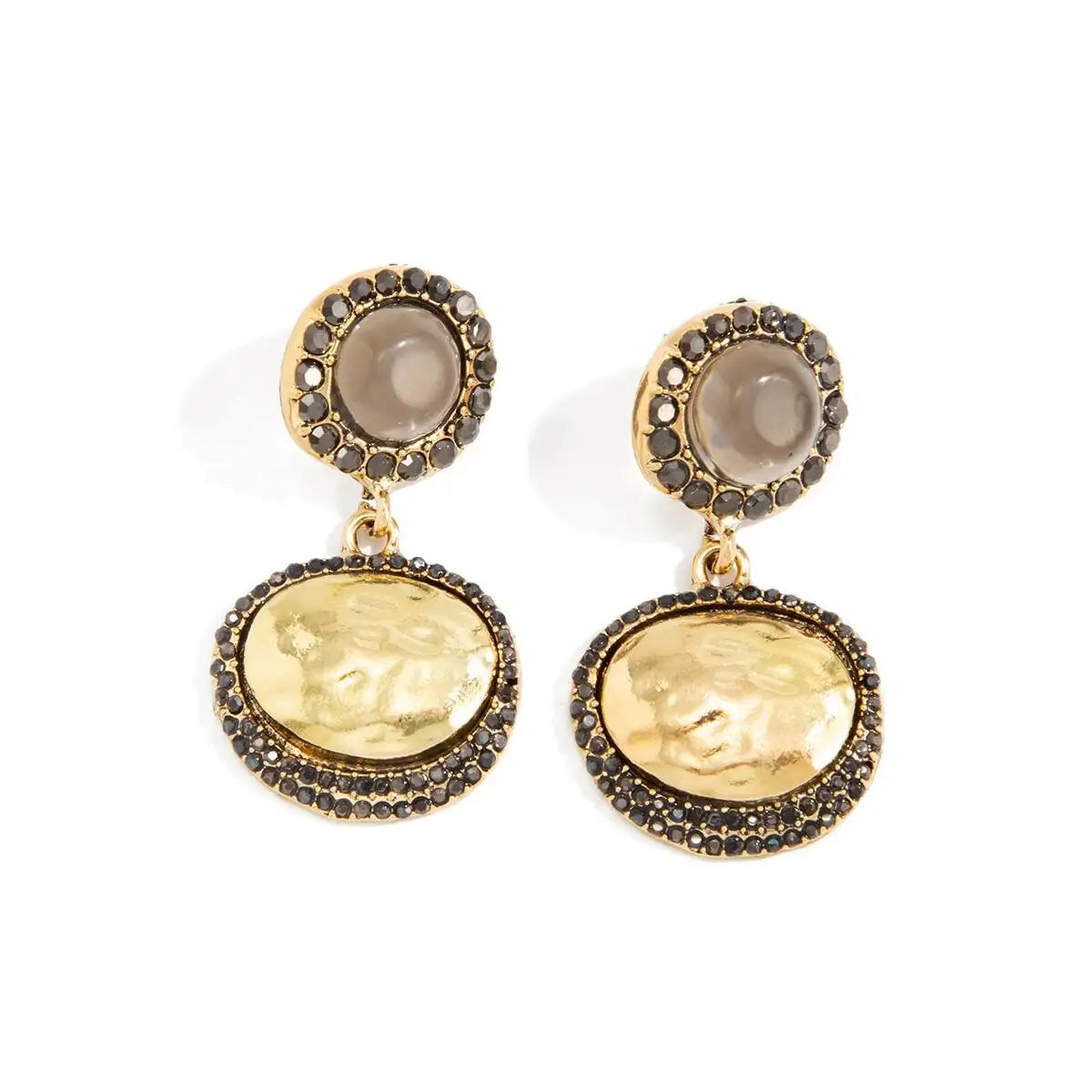New Trendy Geometric Oval Drop Earrings Women Luxury Vintage Classic Metal Pendant Earring Party Accessory Jewelry Gift Pi-Mart