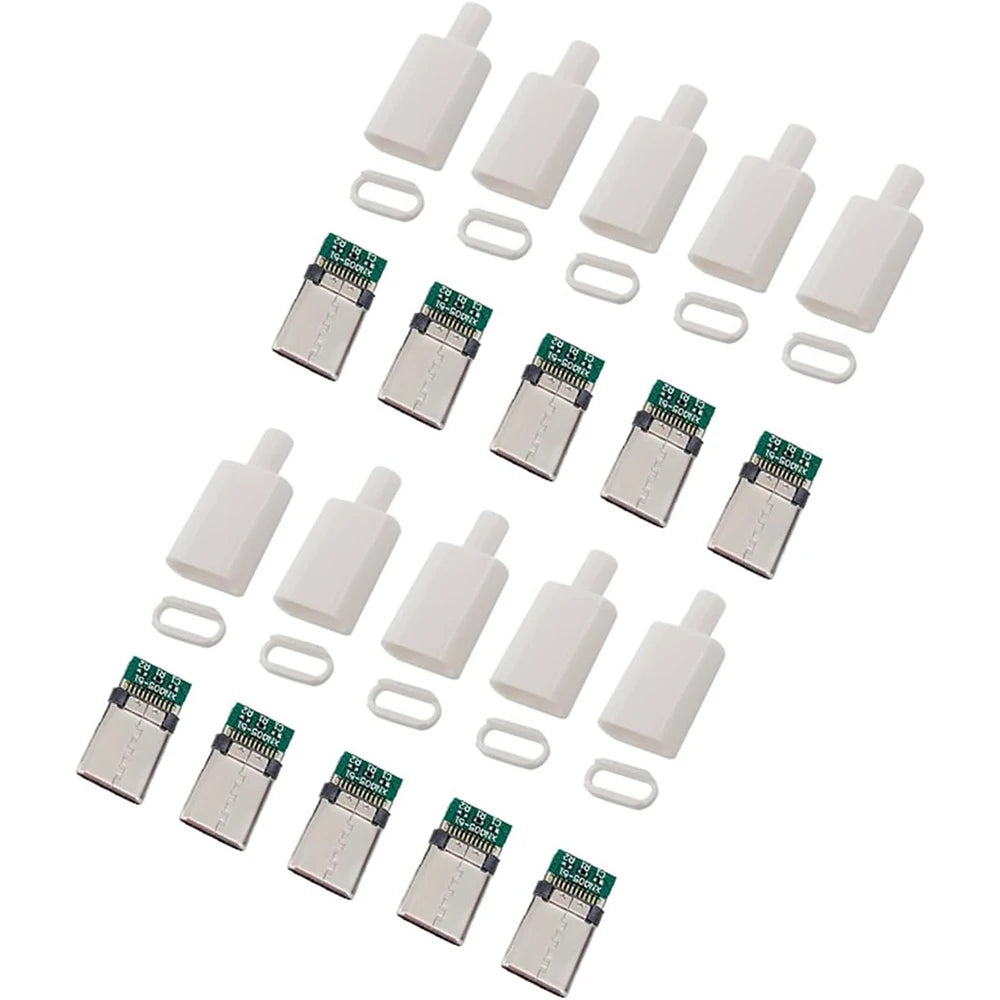 5/10 sets USB 3.1 Type C Connector Male Plug DIY Solder Wire USB C Male Adapter Cable for DIY Data Line Interface Male Socket Pi-Mart