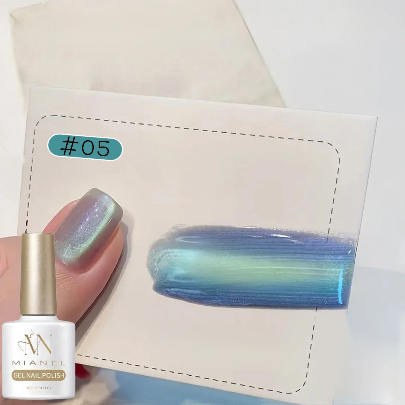 MIANEL Blue Tears Cat Eye Nail Polish Unique Blue Color and Magnetic Powder Create a Dreamy and Romantic Blue Nail Art Effect Tri Light Beauty